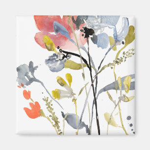 Aimant Superposition de fleurs - Aquarelle Fleurs pastel