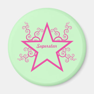 Aimant Superstar Swirls, Rose Clair