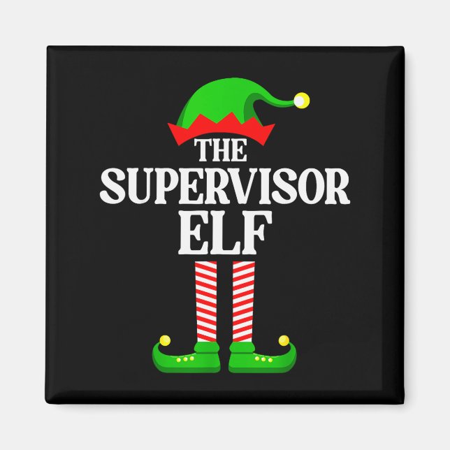 Aimant Supervisor Elf Family Matching Group Funny Christm (Devant)