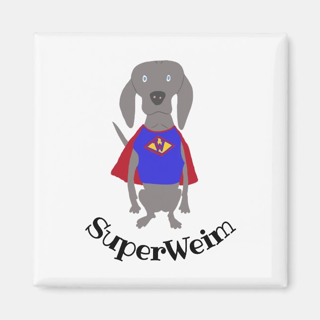Aimant SuperWeim Grey Ghost Weimaraner Chien (Devant)
