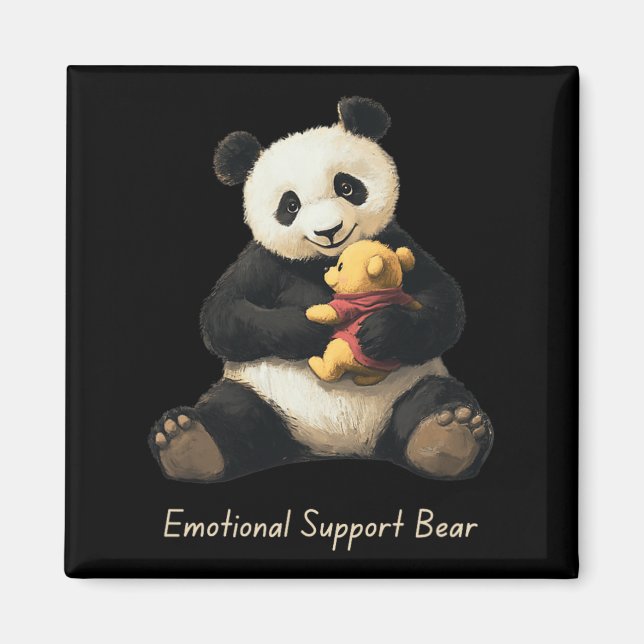 Aimant Support Émotionnel Ours Panda Tenant Un Ours Mélan (Devant)