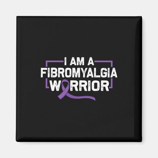 Aimant Support Purple Ribbon Warrier De Fibromyalgia Awar (Devant)
