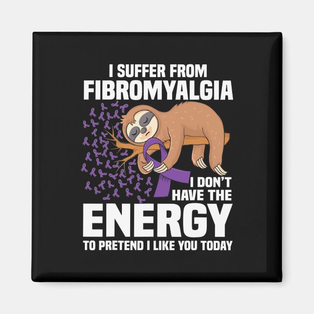 Aimant Support Purple Ribbon Warrior Fibromyalgia (Devant)