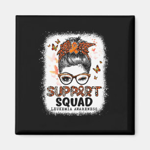 Aimant Support Squad Messy Bun Butterfly Orange Ribbon Le