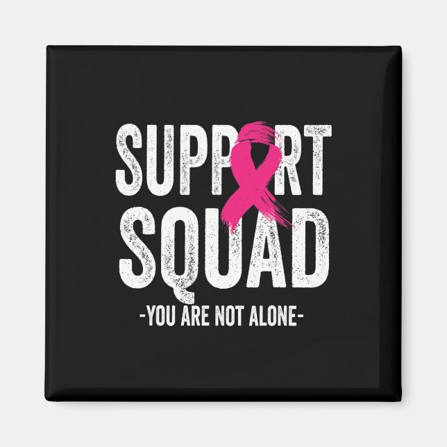 Aimant Support Squad Pink Ribbon Warrior Breast Cancer Aw (Devant)