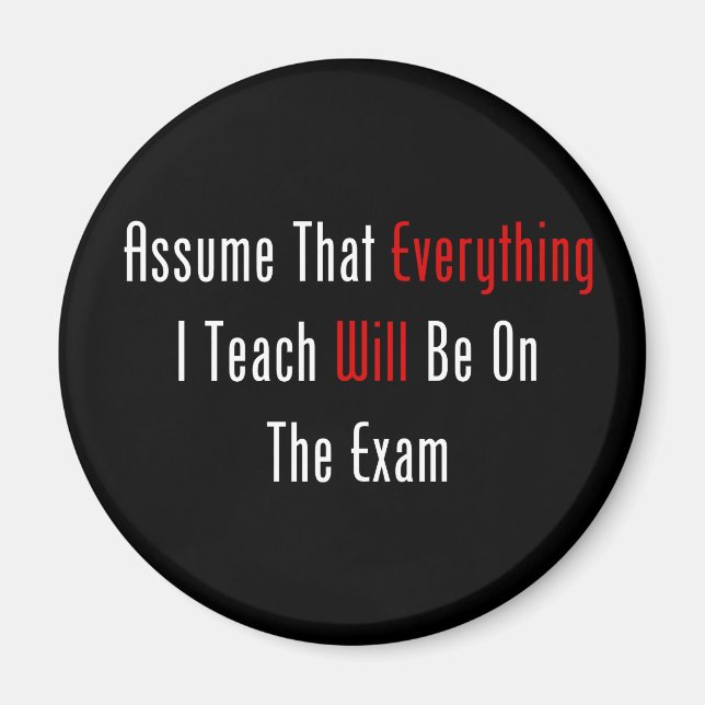 Aimant Supposons Que Tout Sera Sur L'Examen (Devant)