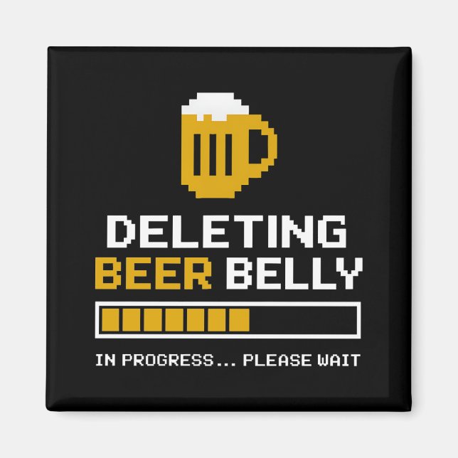 Aimant Suppression du ventre de bière Veuillez patienter  (Devant)
