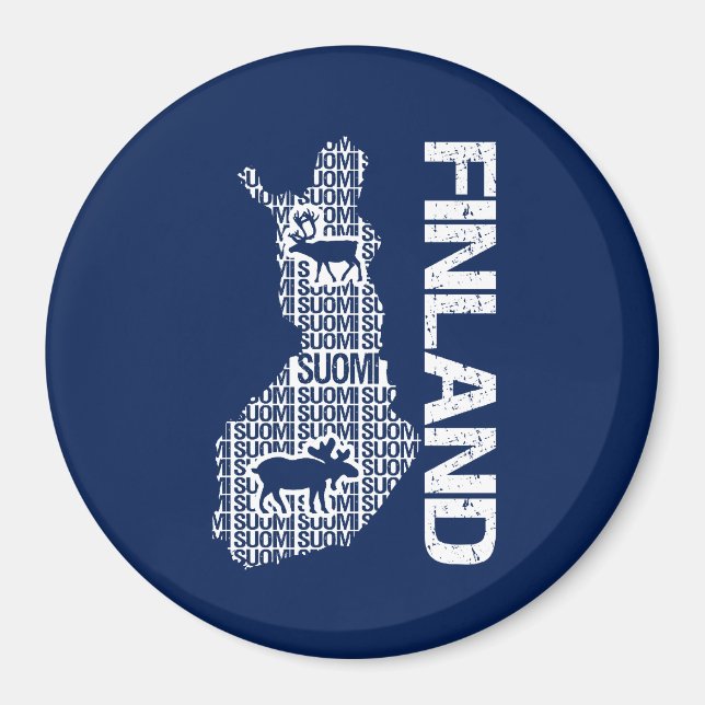 Aimant sur carte FINLANDE personnalisable (Devant)