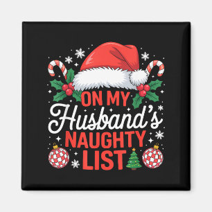 Aimant Sur la liste vilain de Noël de mon mari