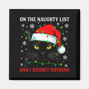 Aimant Sur la liste vilain et ne regrette rien Noël Chat 
