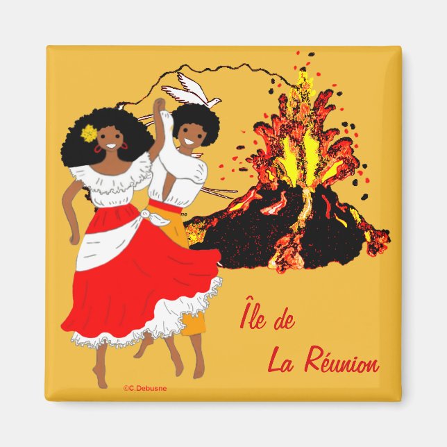 Aimant Sur l'île de La Réunion (Devant)