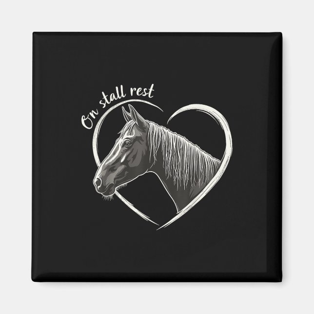 Aimant Sur Stall Repos, Cheval Equestre Coeur Stable, (Devant)