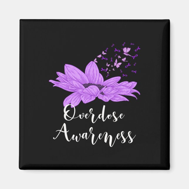 Aimant Surdose de tournesol violet de papillon (Devant)