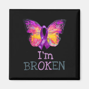 Aimant Surdose Sensibilisation Papillon Violet Ruban Je s