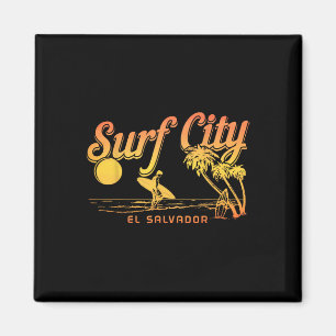 Aimant Surf City El Salvador Vintage Plage Souvenir Surfe