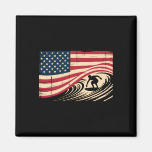 Aimant Surf Cool Pour Hommes Femmes 4 Juillet Drapeau Amé