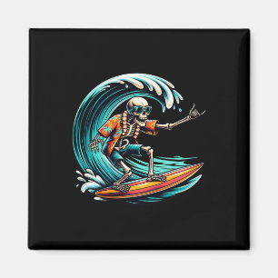 Aimant Surf cool pour hommes femmes squelette surfeur pla