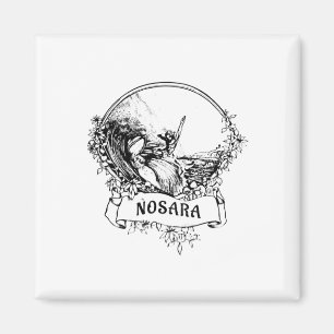 Aimant Surf Nosara, Costa Rica Vintage Rétro T-Shirt