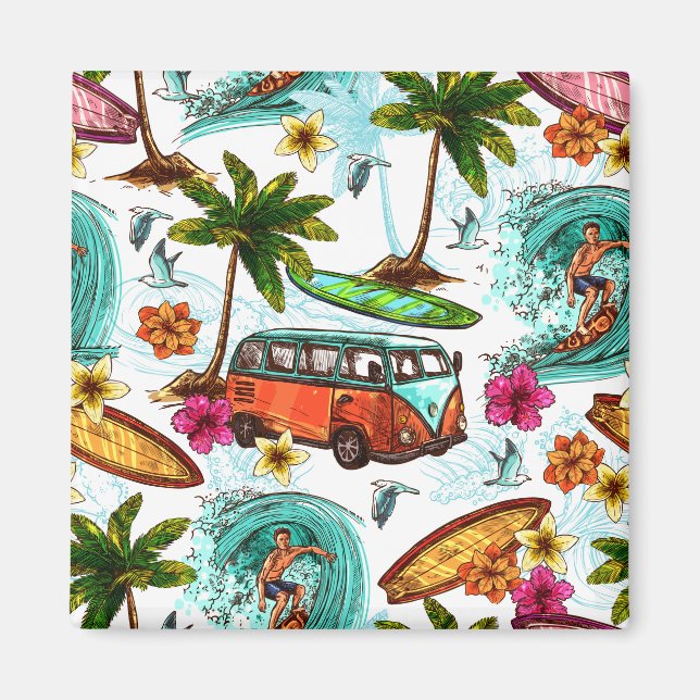 Aimant Surf/Retro Van (Devant)