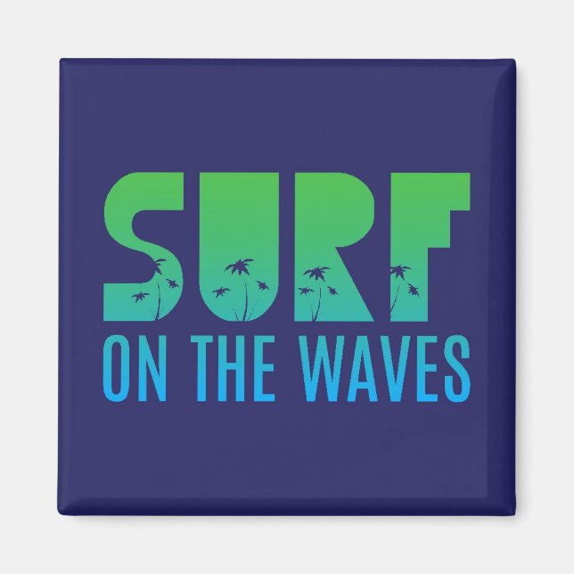 Aimant Surf Sur L'Affiche Des Vagues (Devant)