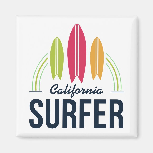 Aimant Surfer de l'emplacement personnalisé (Devant)
