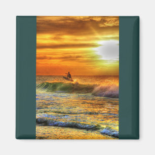 Aimant Surfer d'Hawaï à l'aimant orange vibrant de