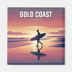 Aimant Surfer moderne Sunset Gold Coast Australie