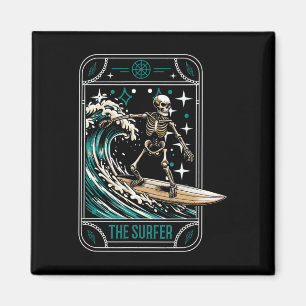 Aimant Surfeur faisant du surf sur une planche de surf -