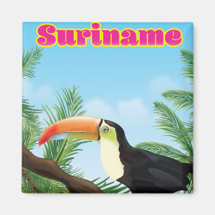 Aimant Suriname paradis sud-américain affiche de voyage