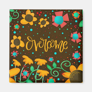 Aimant Surmonter Joli Jaune Floral Moderne Inspirivée