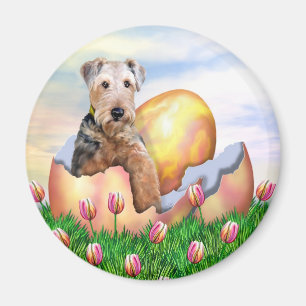 Aimant Surprise d'Airedale Terrier Pâques