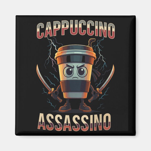 Aimant Surreal Italian Brainrot Cappuccino Ino Funny Meme (Devant)