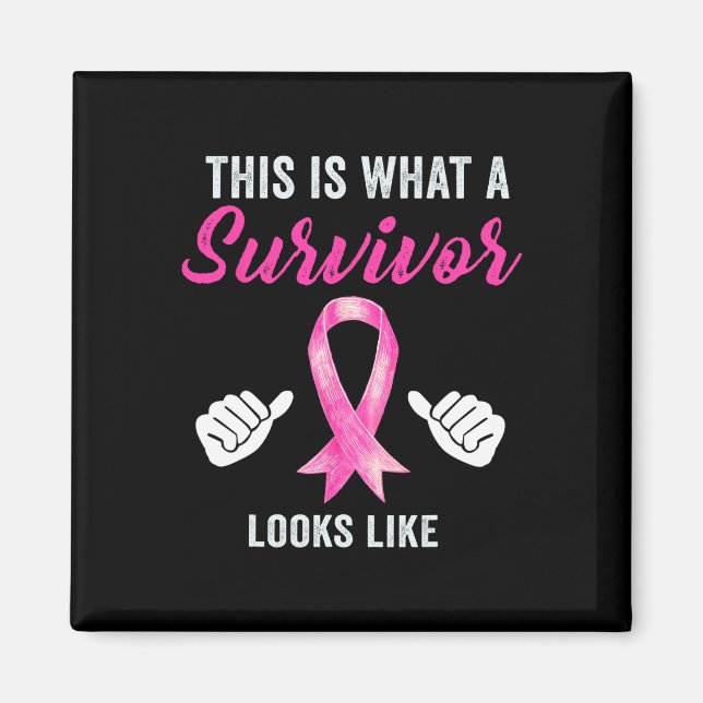 Aimant Survivant Cancer du sein Sensibilisation Mois du r (Devant)