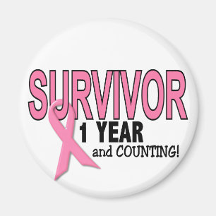Aimant SURVIVANT de CANCER DU SEIN 1 an et compte