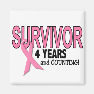 Aimant SURVIVANT de CANCER DU SEIN 4 ans et comptes