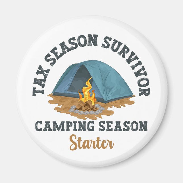 Aimant Survivant de la saison fiscale, Camping Season Sta (Devant)