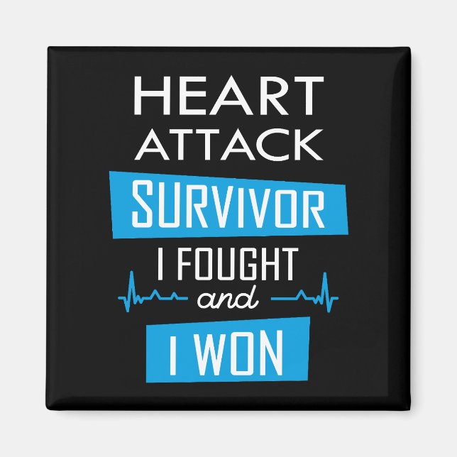 Aimant Survivant de l'attaque cardiaque, je me suis battu (Devant)