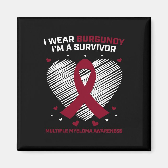 Aimant Survivant du cancer du sang Mois de sensibilisatio (Devant)