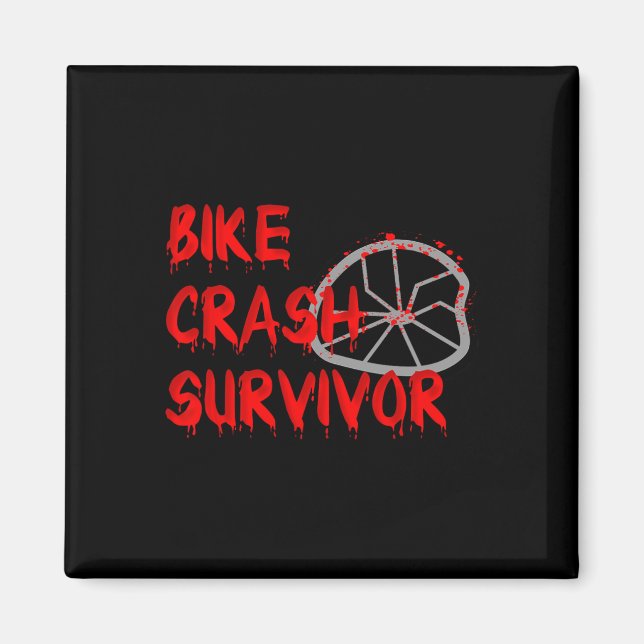 Aimant Survivant d'un accident de vélo Drôle de chute et  (Devant)