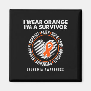 Aimant Survivant Ruban Orange Leucémie Cancer du Sang