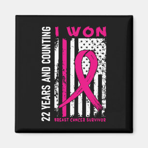 Aimant Survivante du cancer du sein 22 ans d'anniversaire