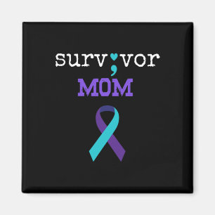 Aimant Survivante Maman - Semicolon Cadeau Prévention du