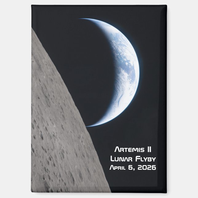 Aimant Survol lunaire Artemis II (Recto)