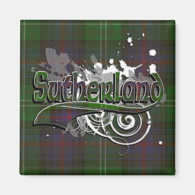 Aimant Sutherland Tartan Grunge (Devant)