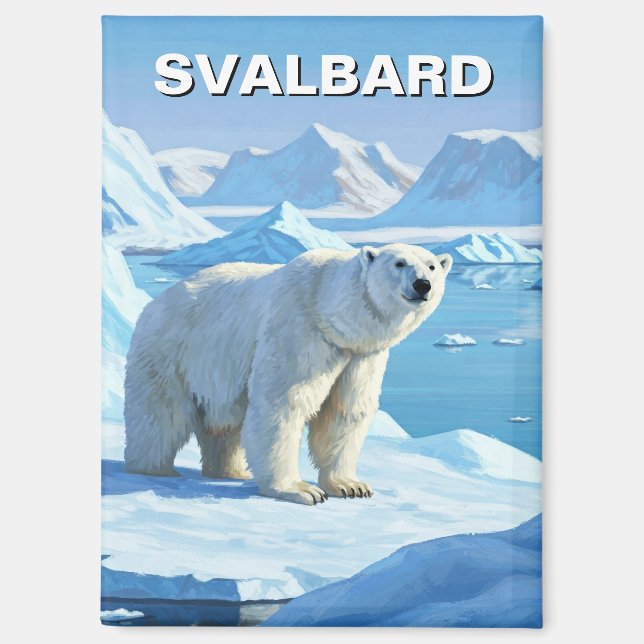 Aimant Svalbard de neige à l'ours polaire Norvège (Recto)