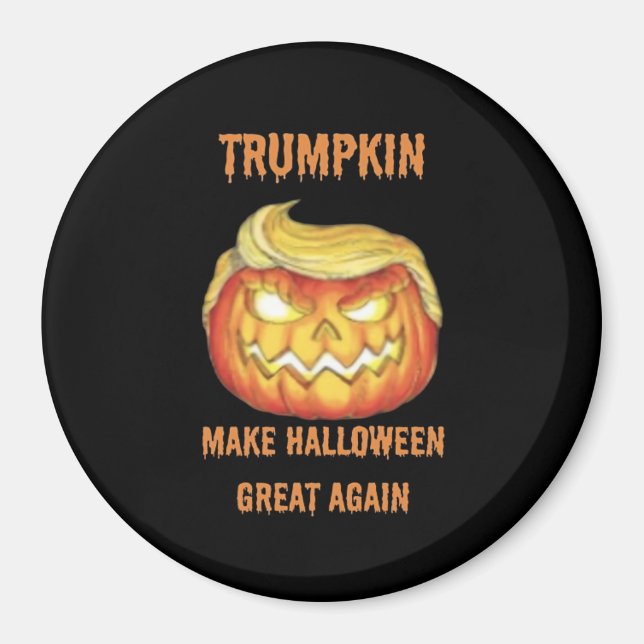 Aimant Sweatshirt, Trumpkin, classique d'Halloween (Devant)