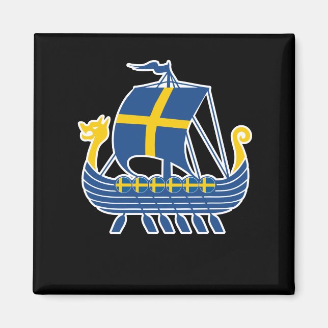 Aimant Sweden Viking Ship Gift Valhalla Swedish Viking (Devant)