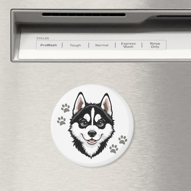 Aimant Sweet Husky Puppy Siberian (In Situ (Lave-vaisselle))