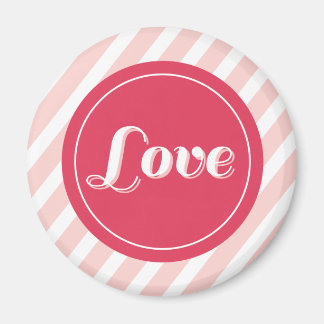 Aimant Sweet Love Pink Candy Stripes Chic Saint Valentin