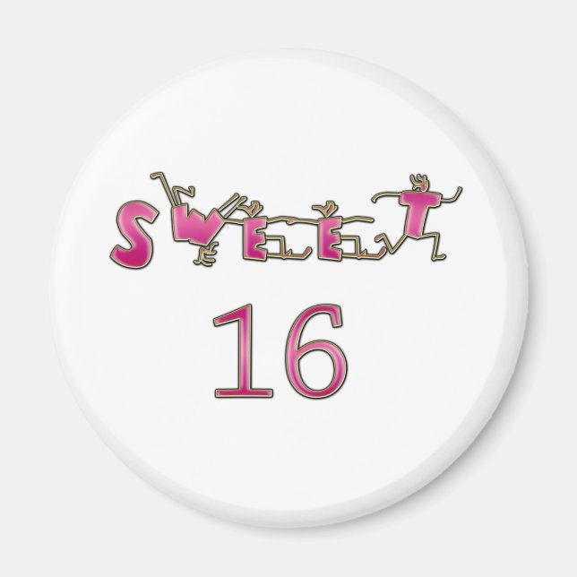 Aimant Sweet sixteen rose (Devant)